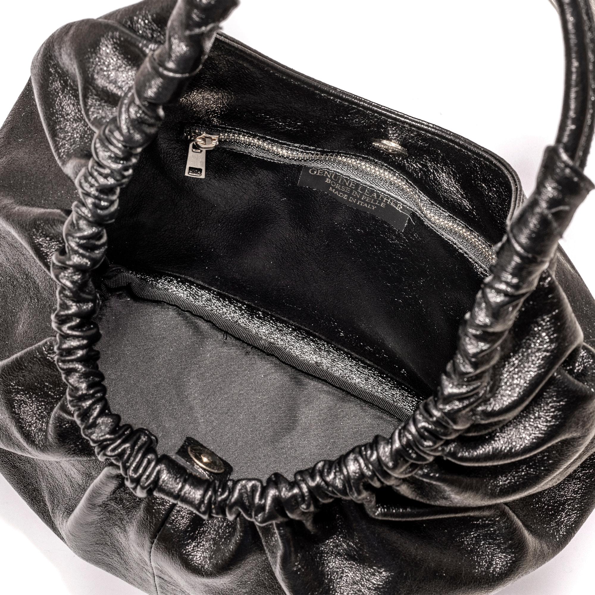 Arzignano bolso de hombro piel auténtica laminada asa grande acolchada