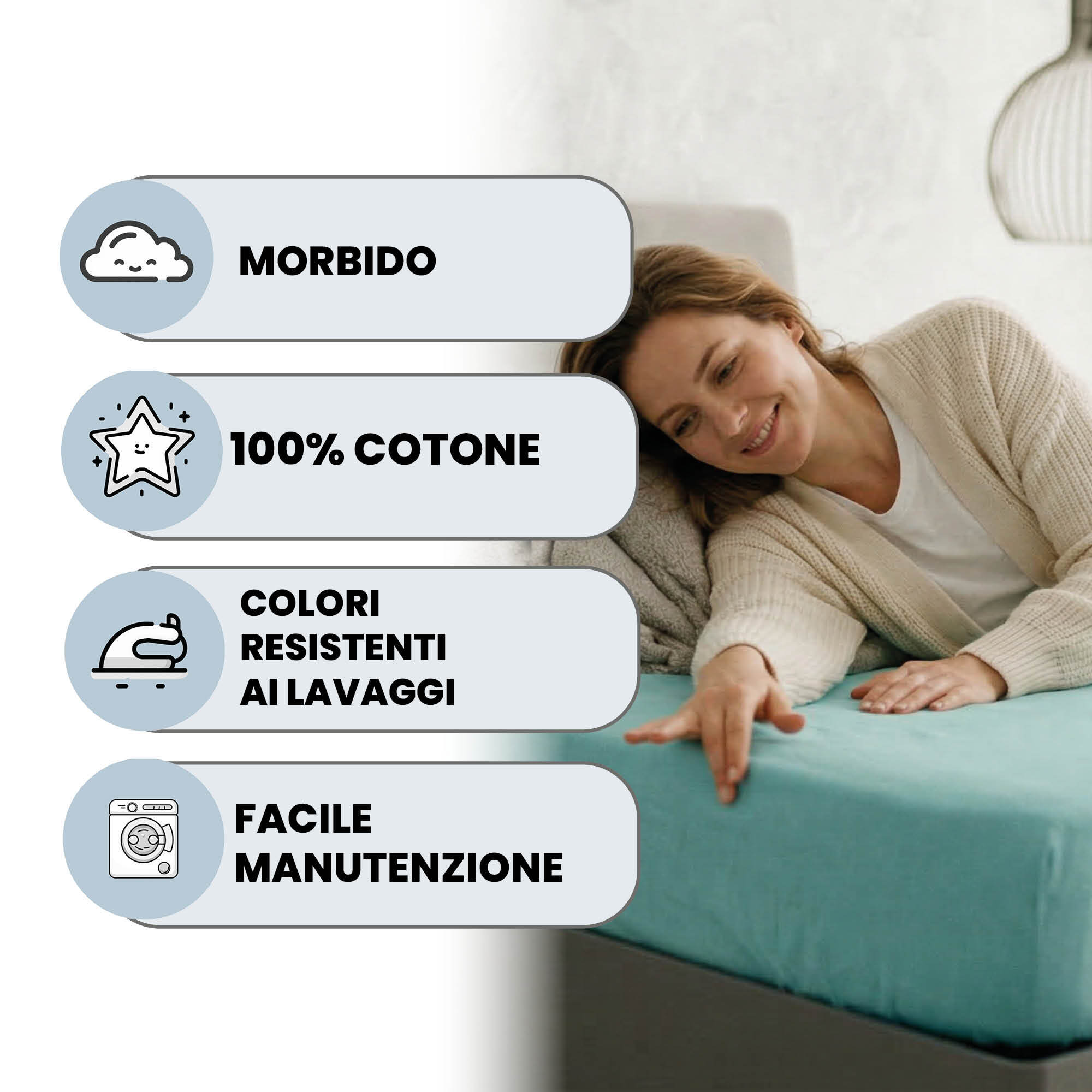 LENZUOLO SOTTO CON ANGOLI MAX COLOR, 100% COTONE MADE IN ITALY