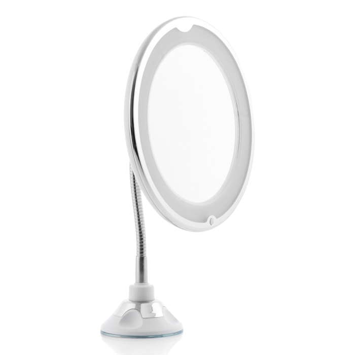 Specchio di Aumento LED con Braccio Flessibile e Ventosa Mizoom - Bianco - ABS, Vetro e Metallo - 2