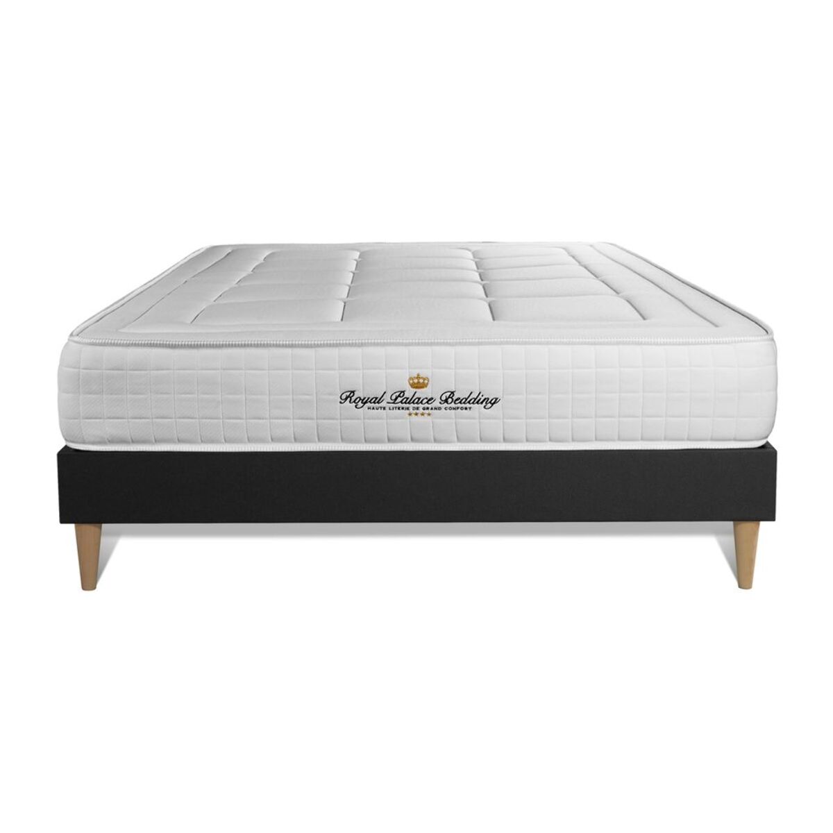 Ensemble - Matelas Mémoire de forme 24cm d'épaisseur - 3 zones de confort - Confort ferme - Sommier tapissier en kit - 2 places