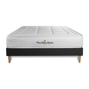 Ensemble - Matelas Mémoire de forme 24cm d'épaisseur - 3 zones de confort - Confort ferme - Sommier tapissier en kit - 2 places