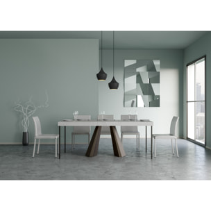 Consola extensible 90x40/196 cm Diamante Small Premium Fresno Blanco estructura Orso