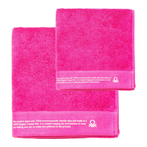 Juego de 2 toallas 50x90cm + 70x140 cm algodón orgánico 450gsm rosa