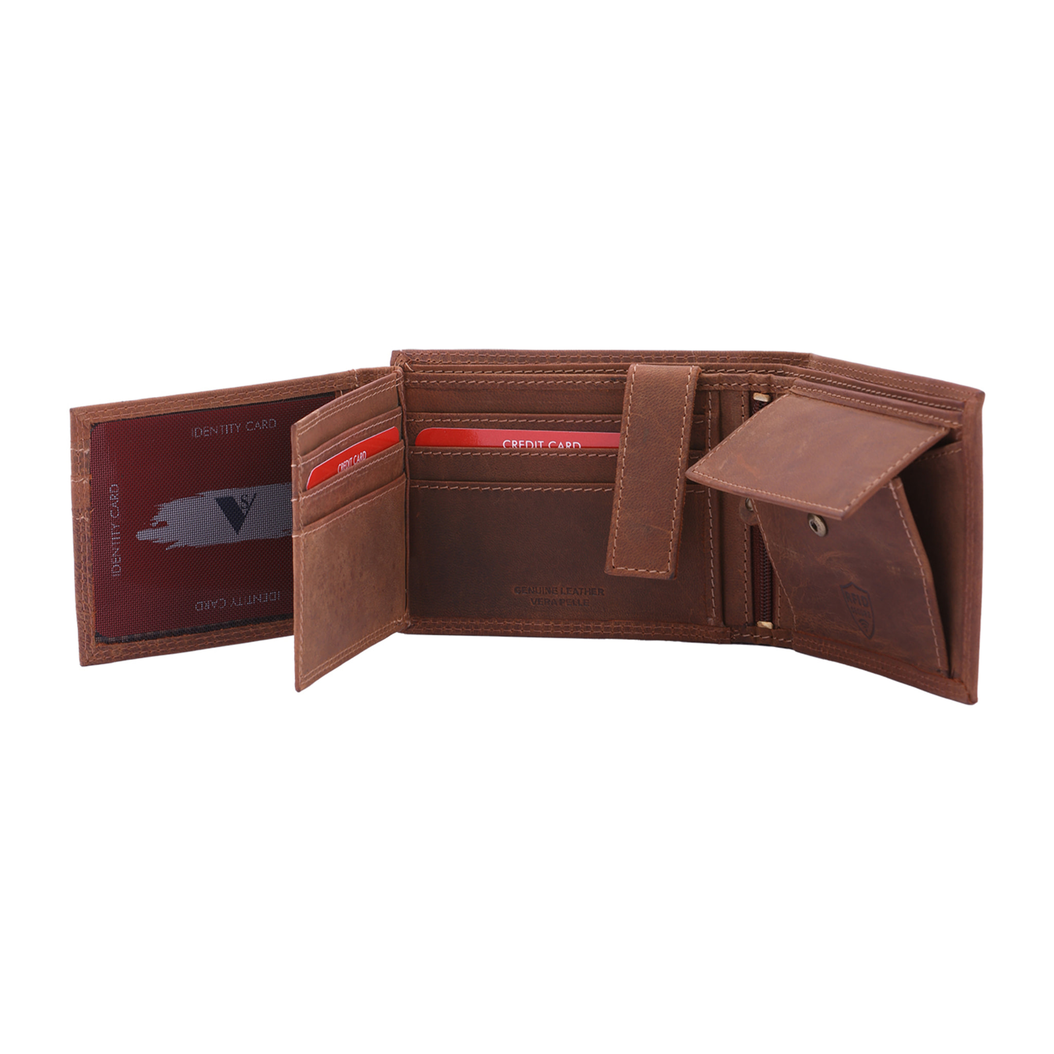 Portafoglio  da uomo In Vera pelle Made in Italy 9,5x12x2,5 cm