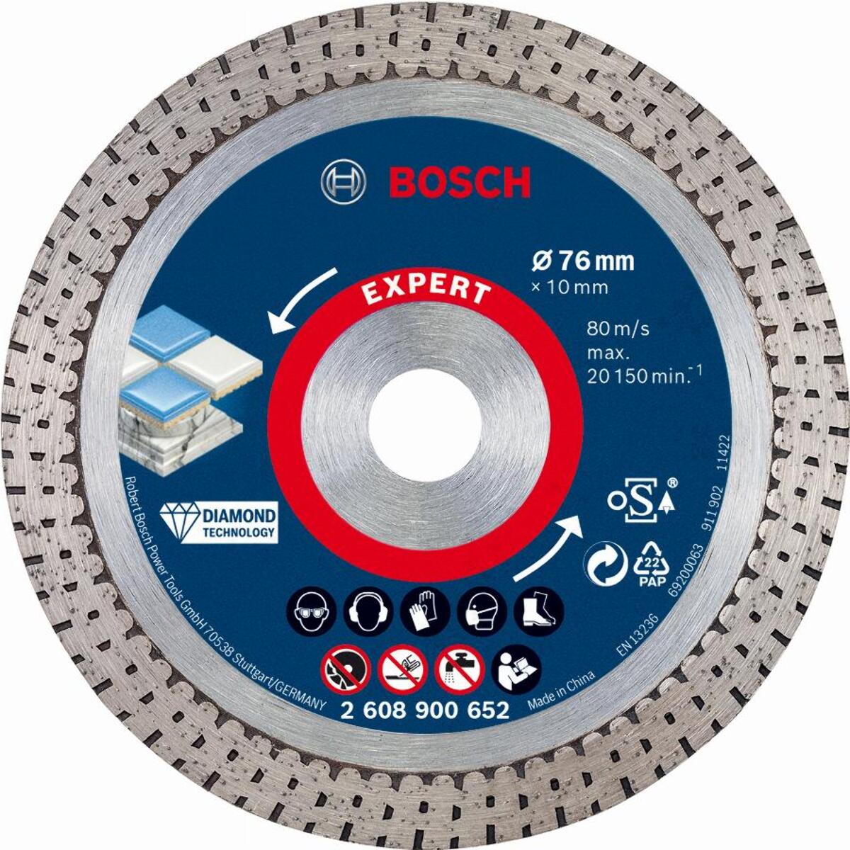 Disque diamant BOSCH Hard Ceramic EXPERT Ø 76x1,9x10mm - 2608900652