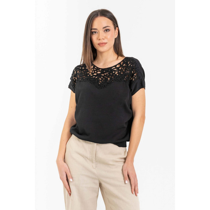 Kocca - Maglia con inserto macramè Donna
