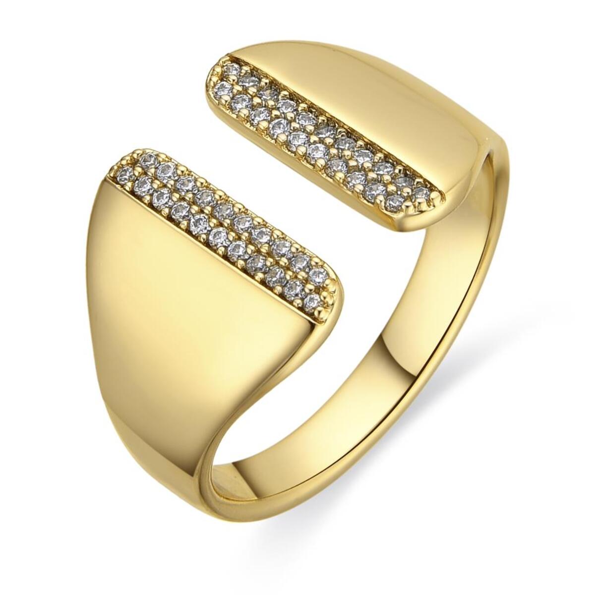 Anillo con Circonita Brillante acabado oro 18k