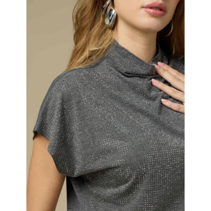 Oltre - Camiseta con microcristales - Gris