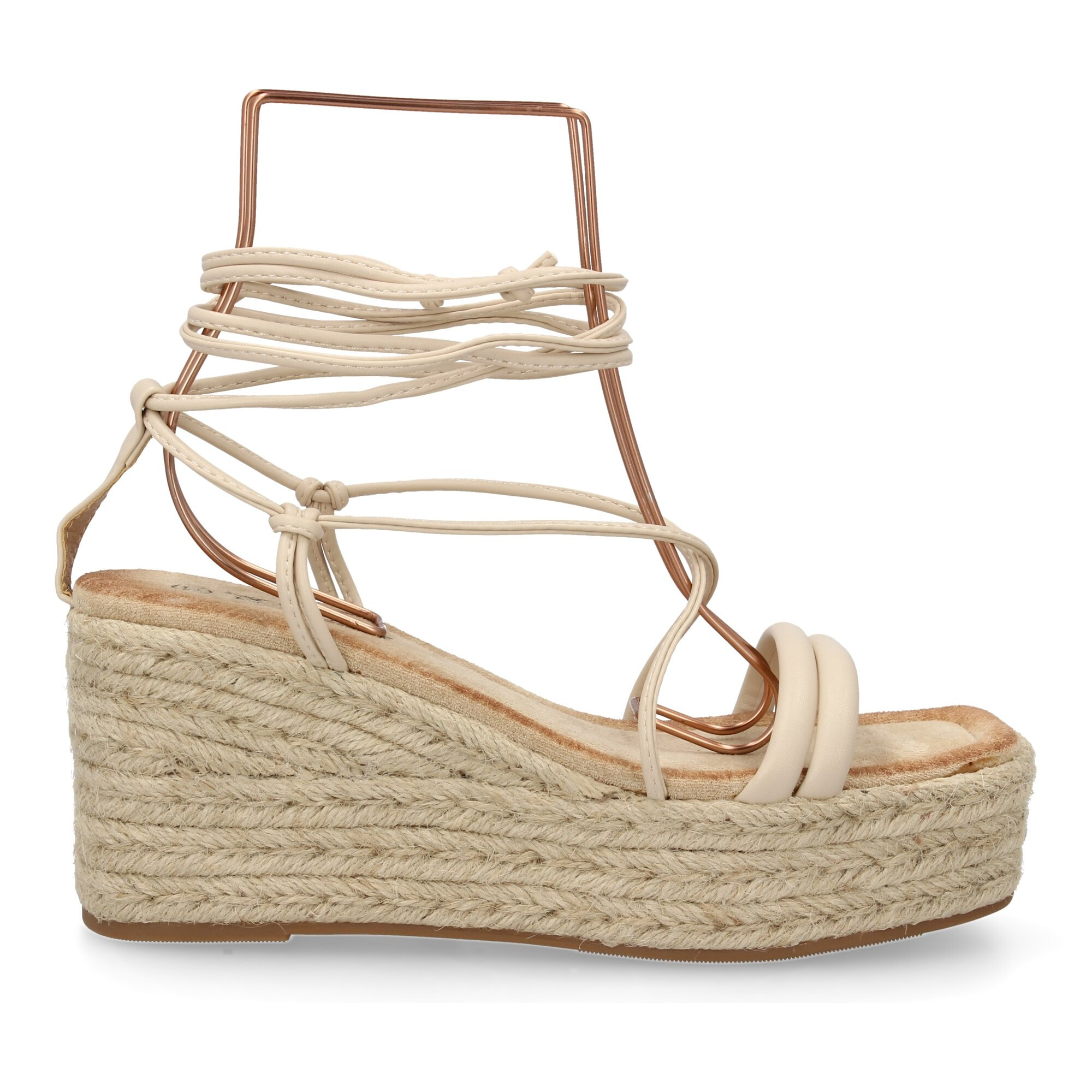 Sandalia de cuña de yute para mujer, comodas y elegantes, diseño moderno con tiras cruzadas