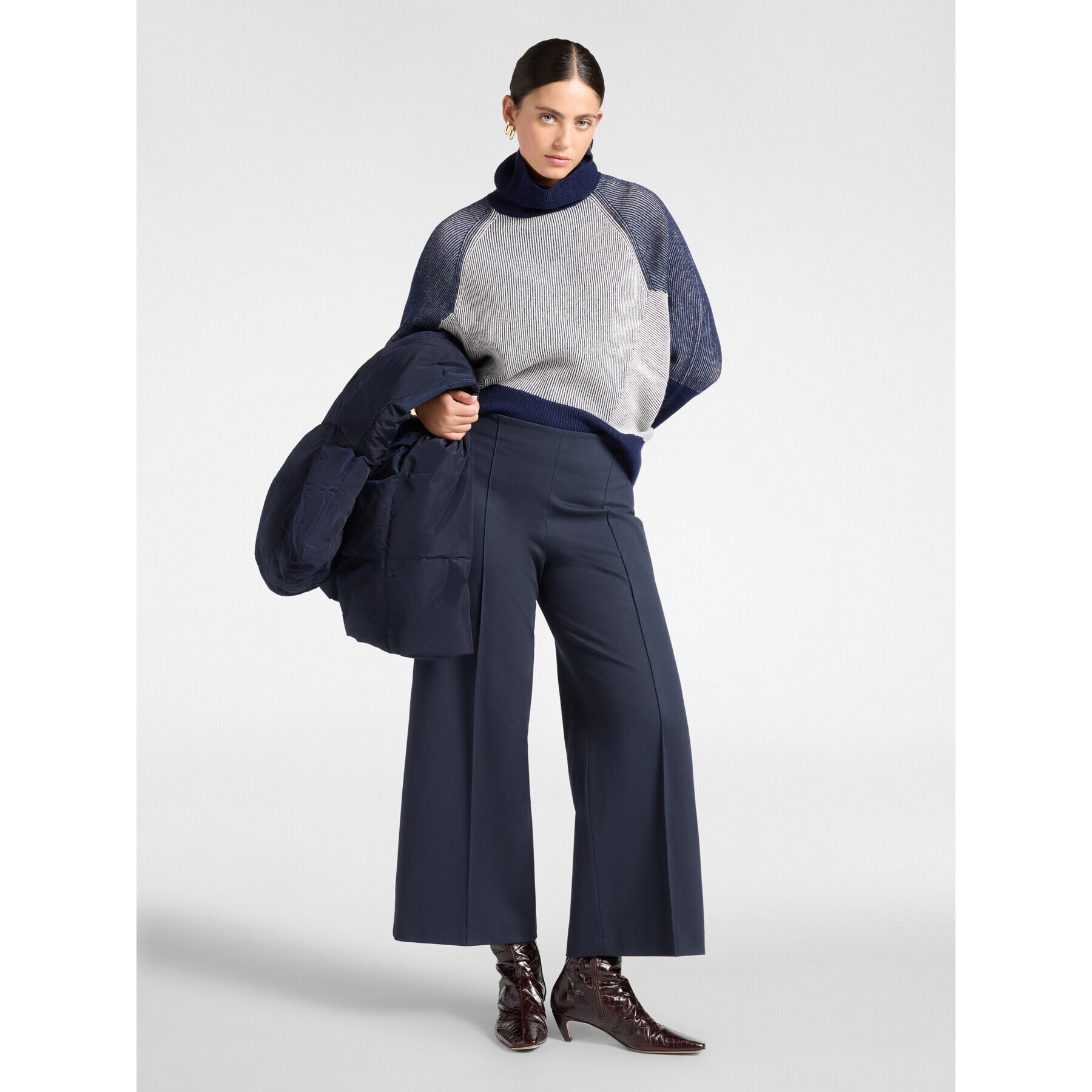 Elena Mirò - Pantaloni in jersey misto viscosa - Blu
