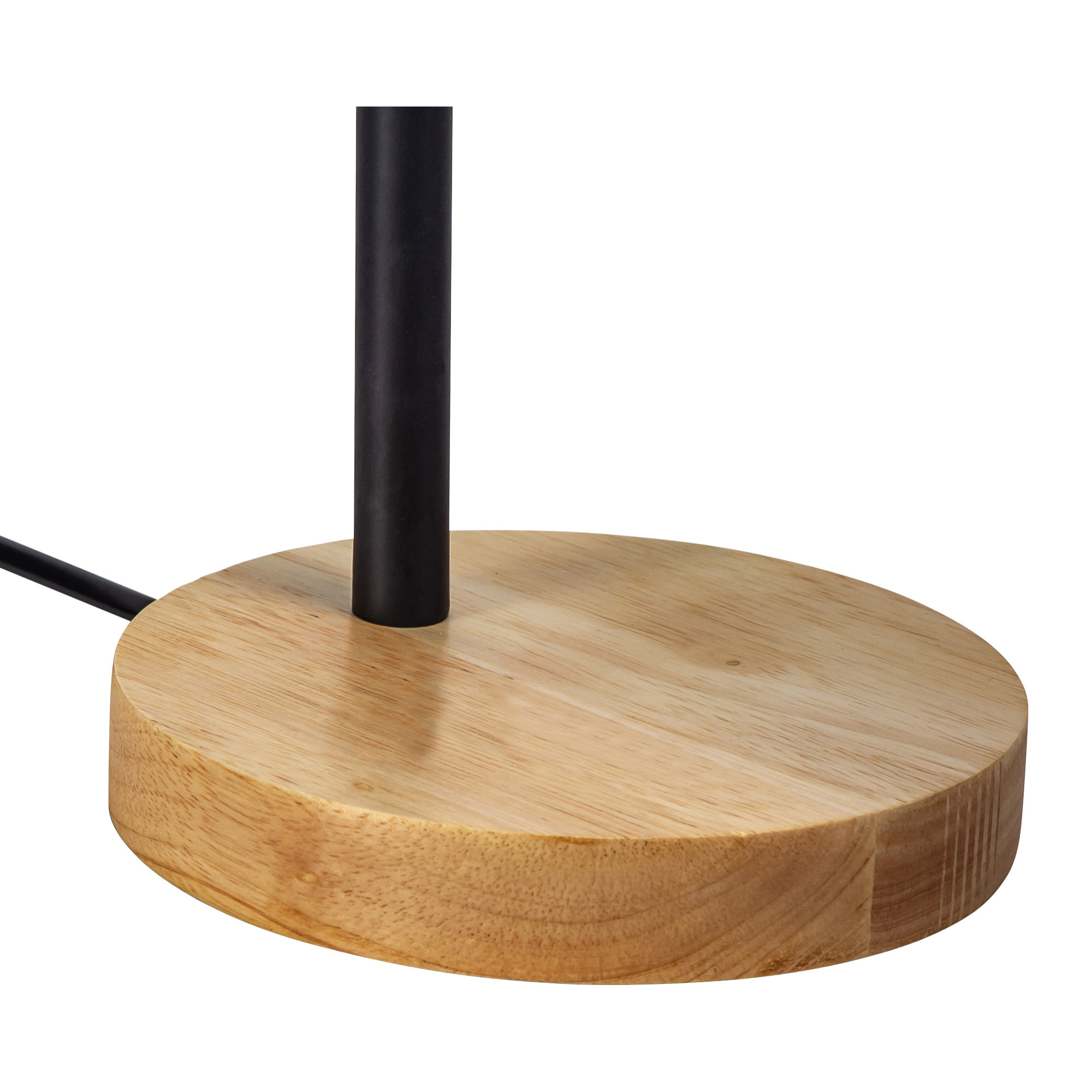 Forlight Pau Lámpara de Escritorio de Estilo Nórdico. Flexo de Escritorio E27 de Acero Negro y Madera Clara Natural