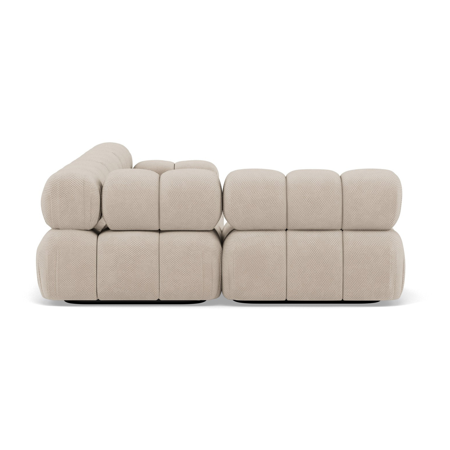 Ruby - canapé modulable d'angle gauche 5 places en velours texturé - Beige