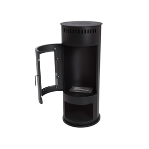 Poêle à éthanol 3kW en acier avec façade en verre trempé