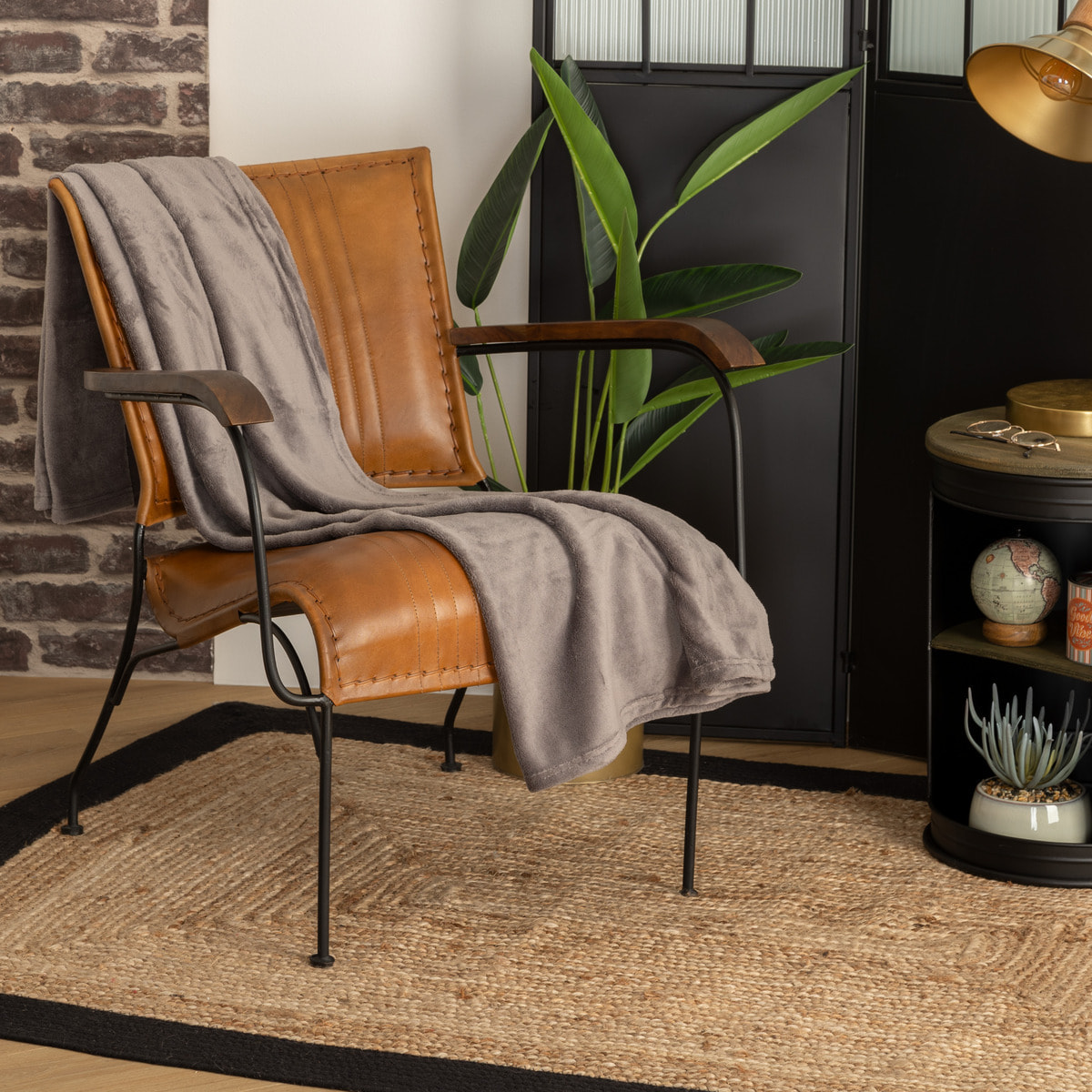 Plaid microfibre gris 125x150cm