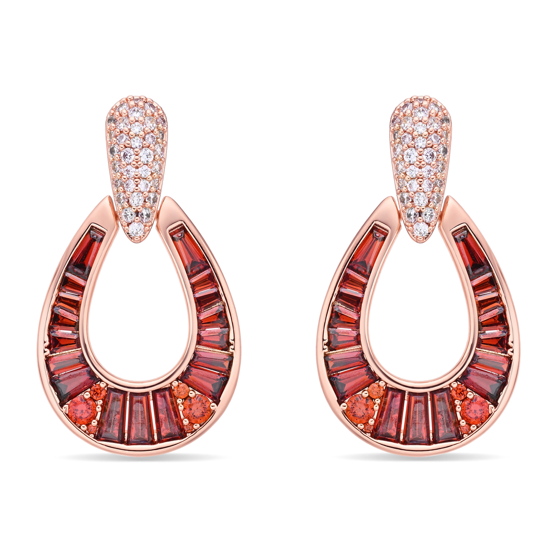Pendientes Beavil acabado oro rosa 18k