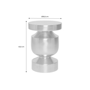 Table d'appoint, bout de canapé, table de chevet acier inoxydable chromé Ø30,5 x H43,5cm ALMA