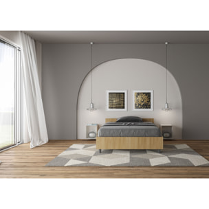 Letto una piazza e mezza contenitore 120x200 quercia Nuamo