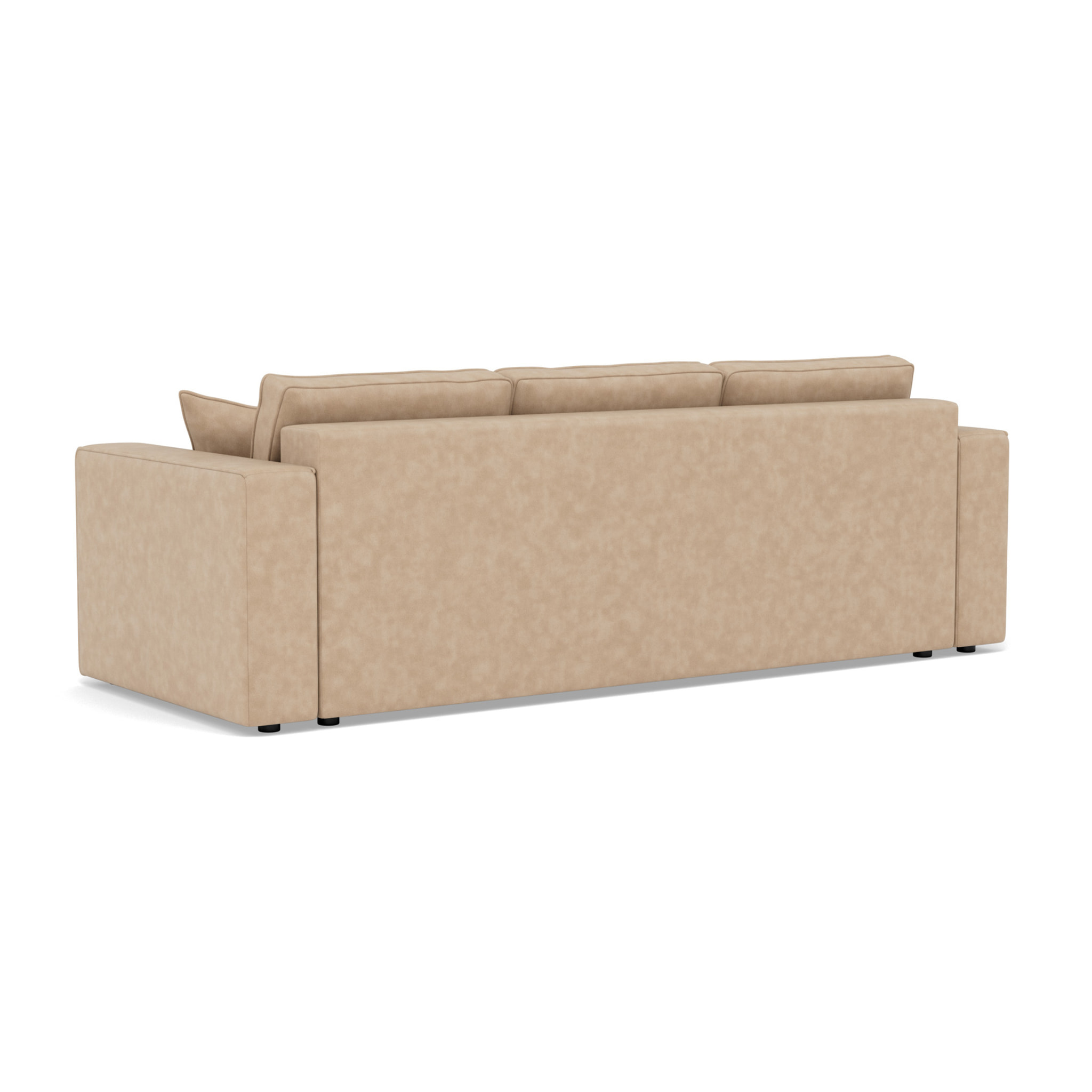 Topaze - canapé droit 3 places convertible avec coffre en simili - Beige