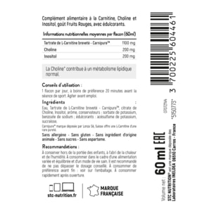 STC NUTRITION - Kill-Fit Shot - Concentré brûle-graisses et énergie - Perte de masse grasse et séchage - L-Carnitine + Choline + Guarana - Goût Fruits rouges -  Flacon de 60ml x 10