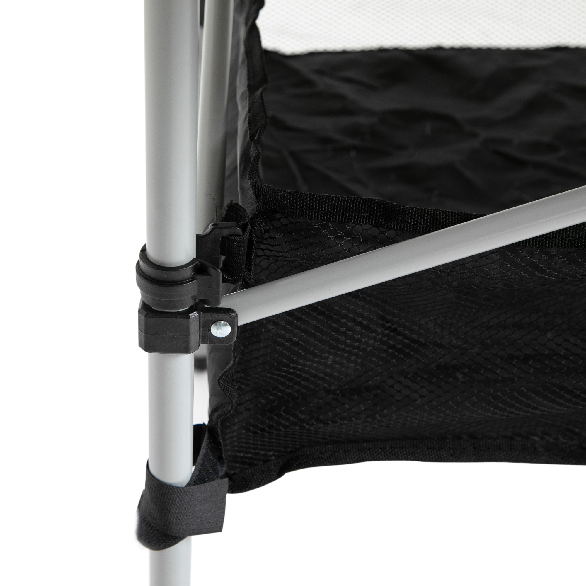 Mesa de Camping Plegable Mesa Plegable Portátil Multifuncional con Espacio Almacenaje de Malla y Bolsa de Transporte para Jardín Balcón Patio Exterior 70x70x69 cm Plata
