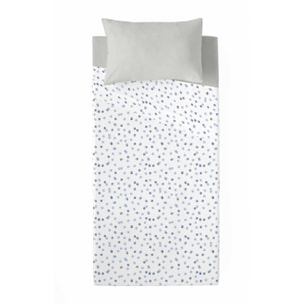 Popcorn - Juego de Sábanas Estampadas - Incluye 1 o 2 Fundas de Almohada - 100% Algodón - Isis Azul