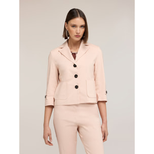 Motivi - Chaqueta mangas de tres cuartos en mezcla de algodón - Rosa cipria