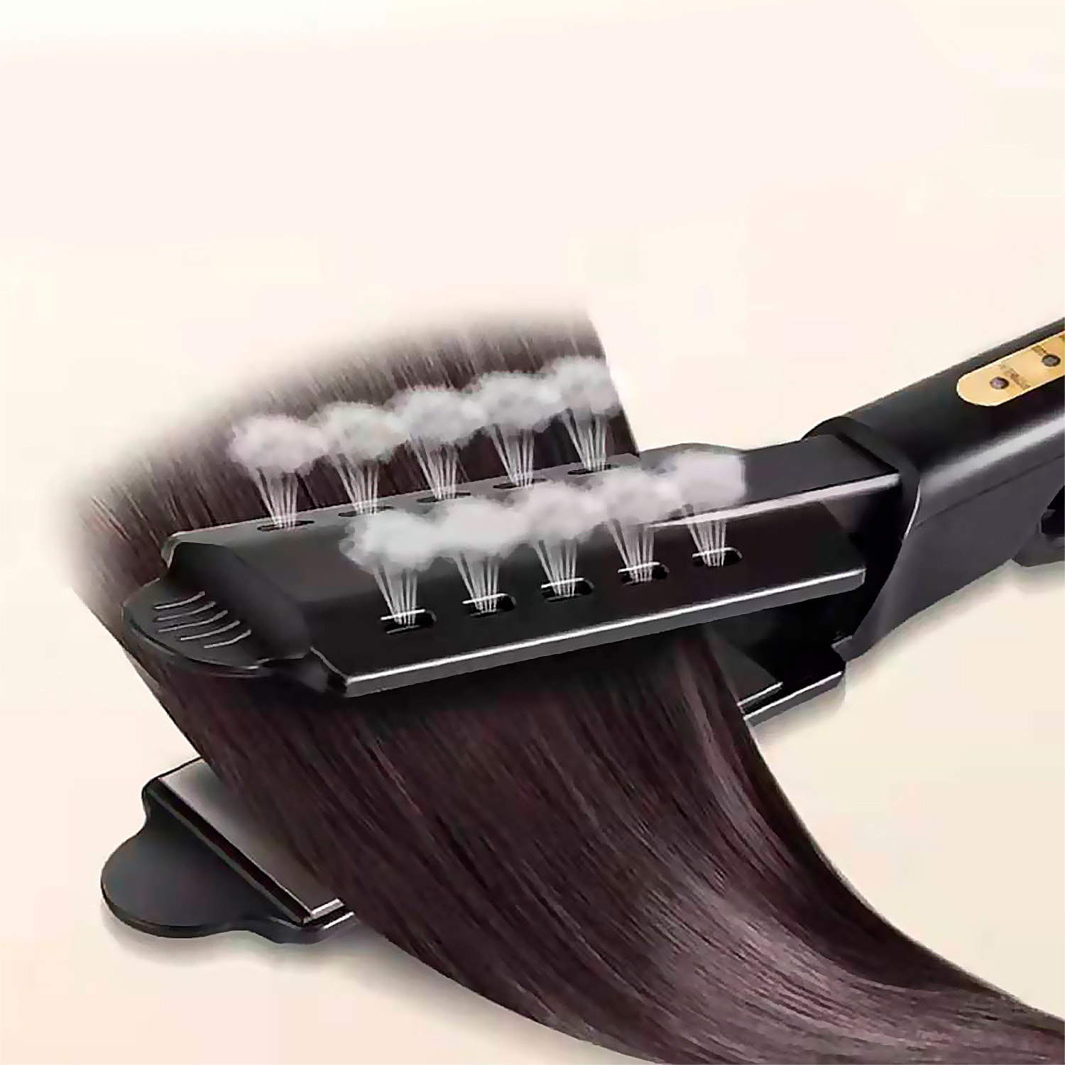 Plancha de pelo con indicador de temperatura y 4 niveles de calor.