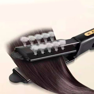 Plancha de pelo con indicador de temperatura y 4 niveles de calor.