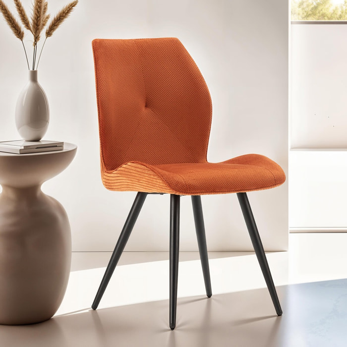 Lot de 2 chaises en velours côtelé - LYKKE