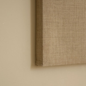 Tableau beige et blanc décoratif sur lin avec cadre en bois peint à la main à la peinture à l'huile en différentes tailles