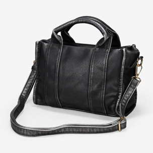 Bolso de mano negro pequeño con cremallera