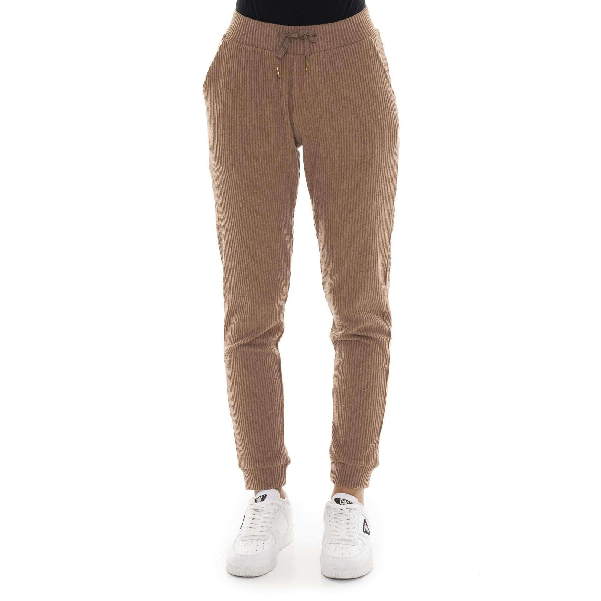 Pantalón de invierno de mujer de canalé con puños "Relaxed"