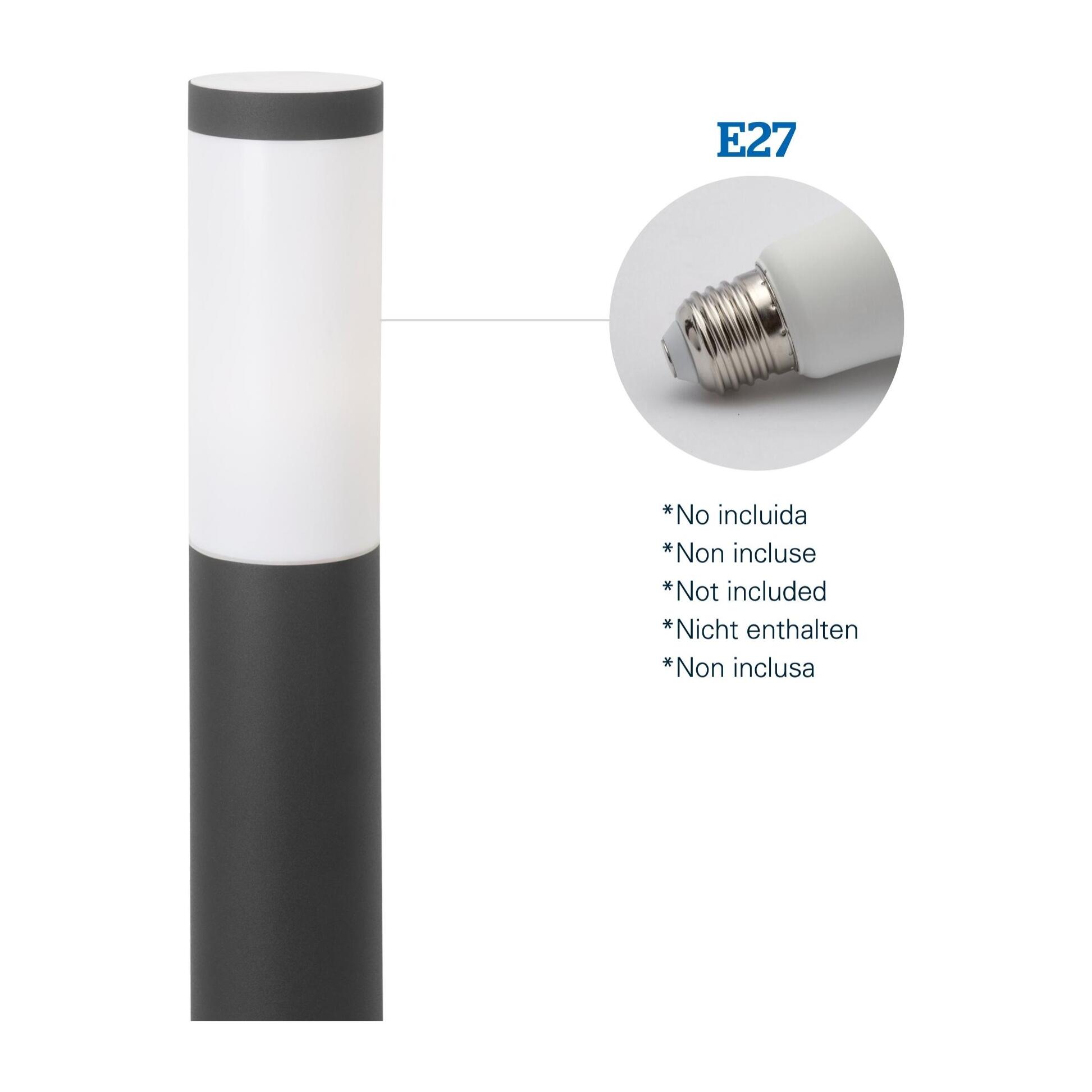 Forlight Koral (4uds) Baliza Exterior para Jardín Resistente al Agua IP55. Bolardo de Acero Inoxidable Gris Urbano 23W. E27