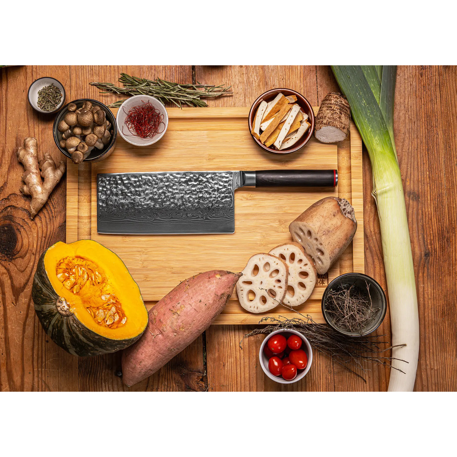 Cuchillo Macheta de Chef - 190mm - Colección Pakka Damascus