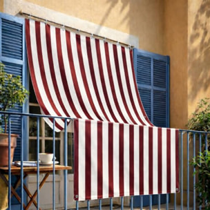 Intrecci Tenda da Sole Impermeabile per Verande e Balconi con Occhielli Righe Bordeaux