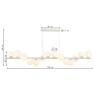 Suspension Scala Balls 150cm noire et blanche Kare Design