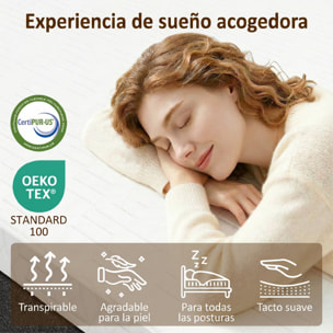 Colchón 190x135 cm, Grosor 25 cm, Colchón Viscoelástico de Muelles Ensacados de 7 Zonas, Firmeza Media, Funda Desmontable y Lavable, Certificado Oeko-Tex