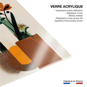 Tableau de fleurs vases geometriques  Tableau plexiglas