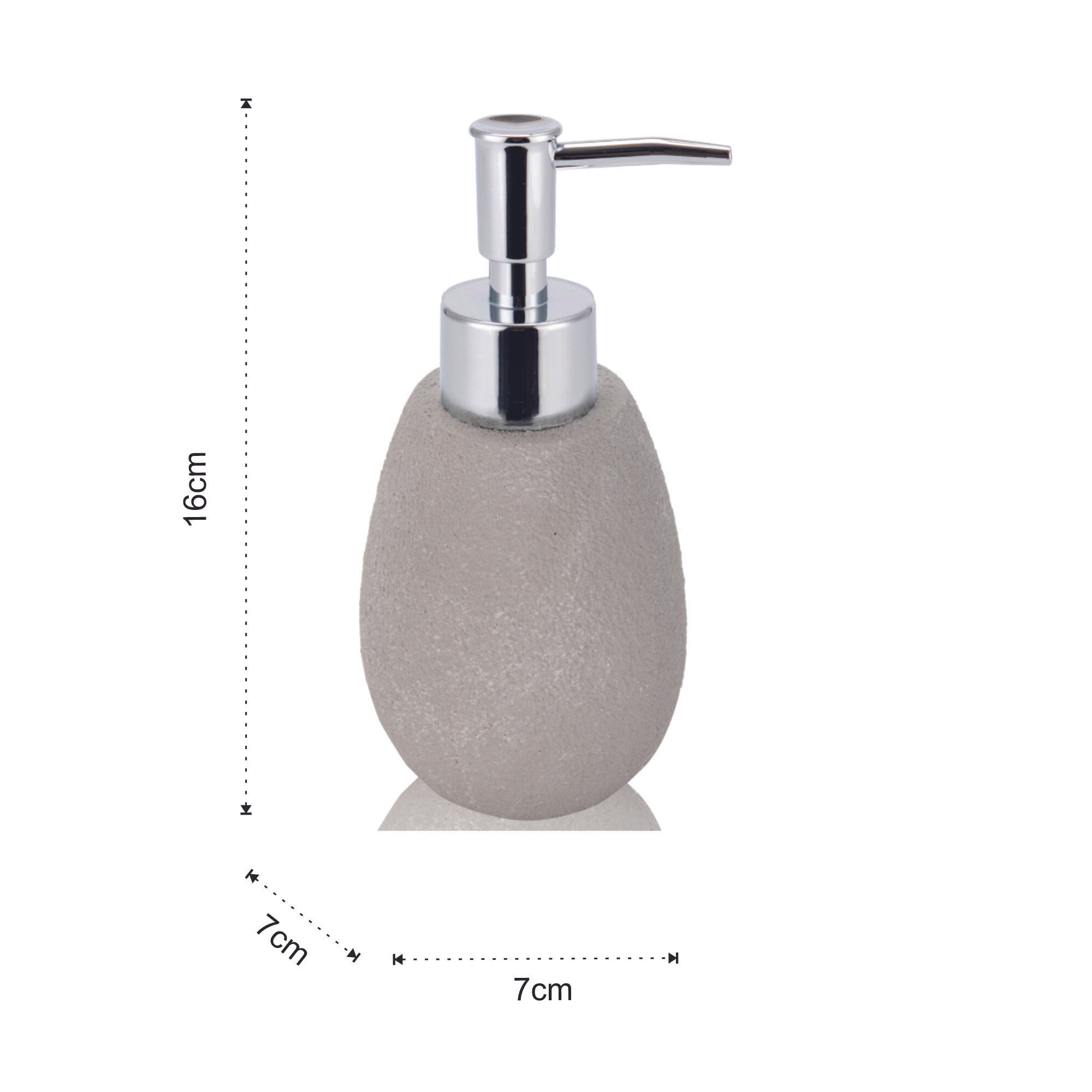 Distributeur de savon Tomasucci CEMENT, en résine, gris, 7 × 7 × 16 cm
