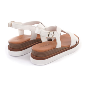 SANDALO ZEPPA INCROCIATO BIANCO