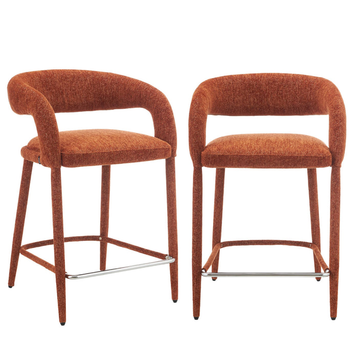 Tabouret de bar contemporain tissu (lot de 2) ALESSIA