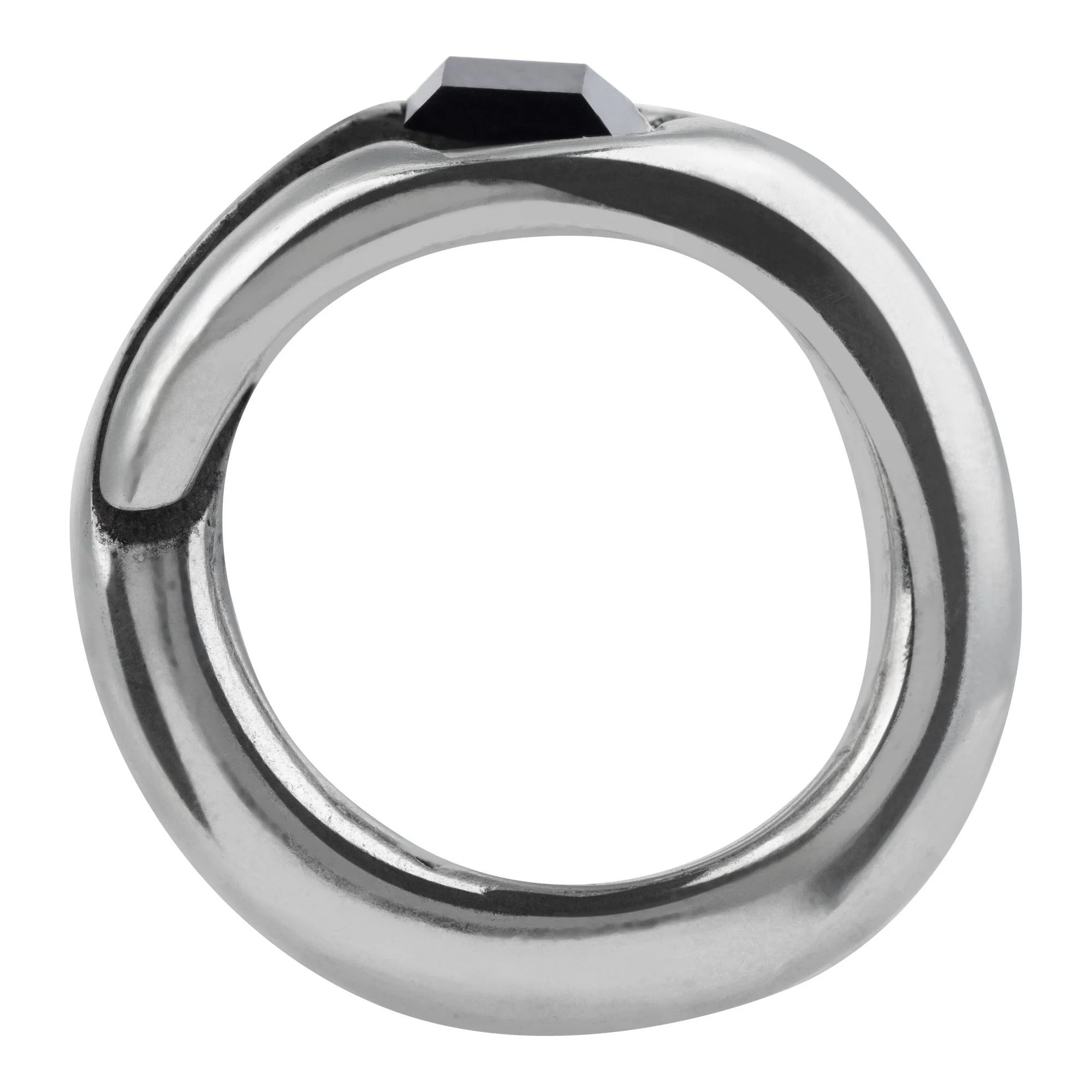 Anillo-Swarovski negro cristal plata 925 chapado