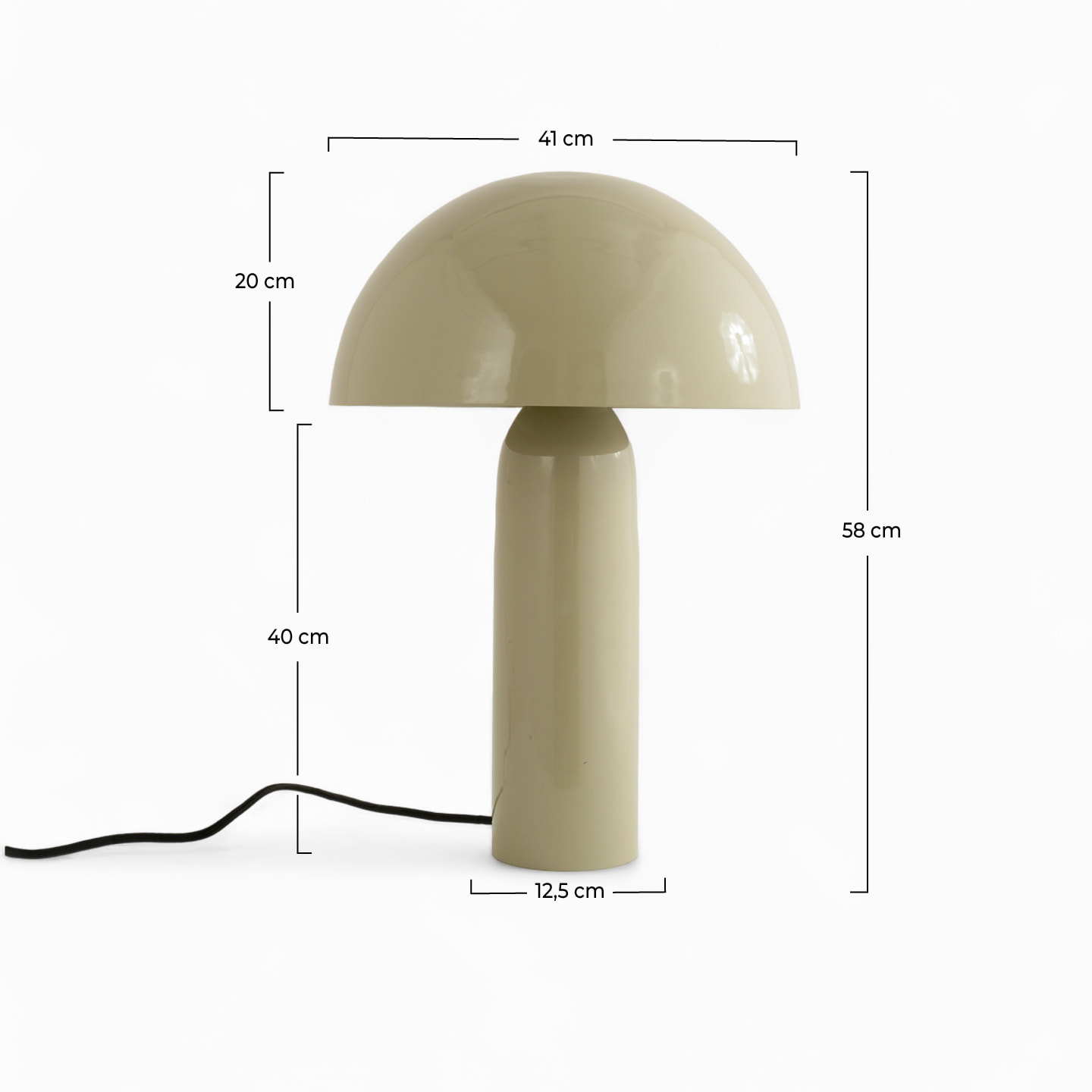 Lampe en métal gris argile - Enaïs