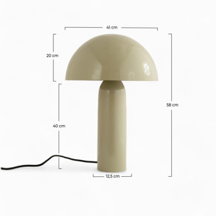 Lampe en métal gris argile - Enaïs