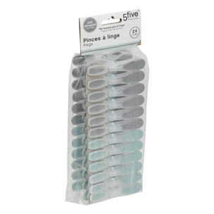 Lot de 24 pinces à linge en plastique "Rubber"