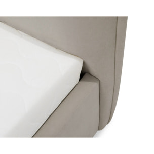 John - lit coffre - 180x200 cm - en velours - sommier inclus - Taupe