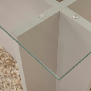 Table basse verre déstructurée - gris clair, H. 40 cm SALTA
