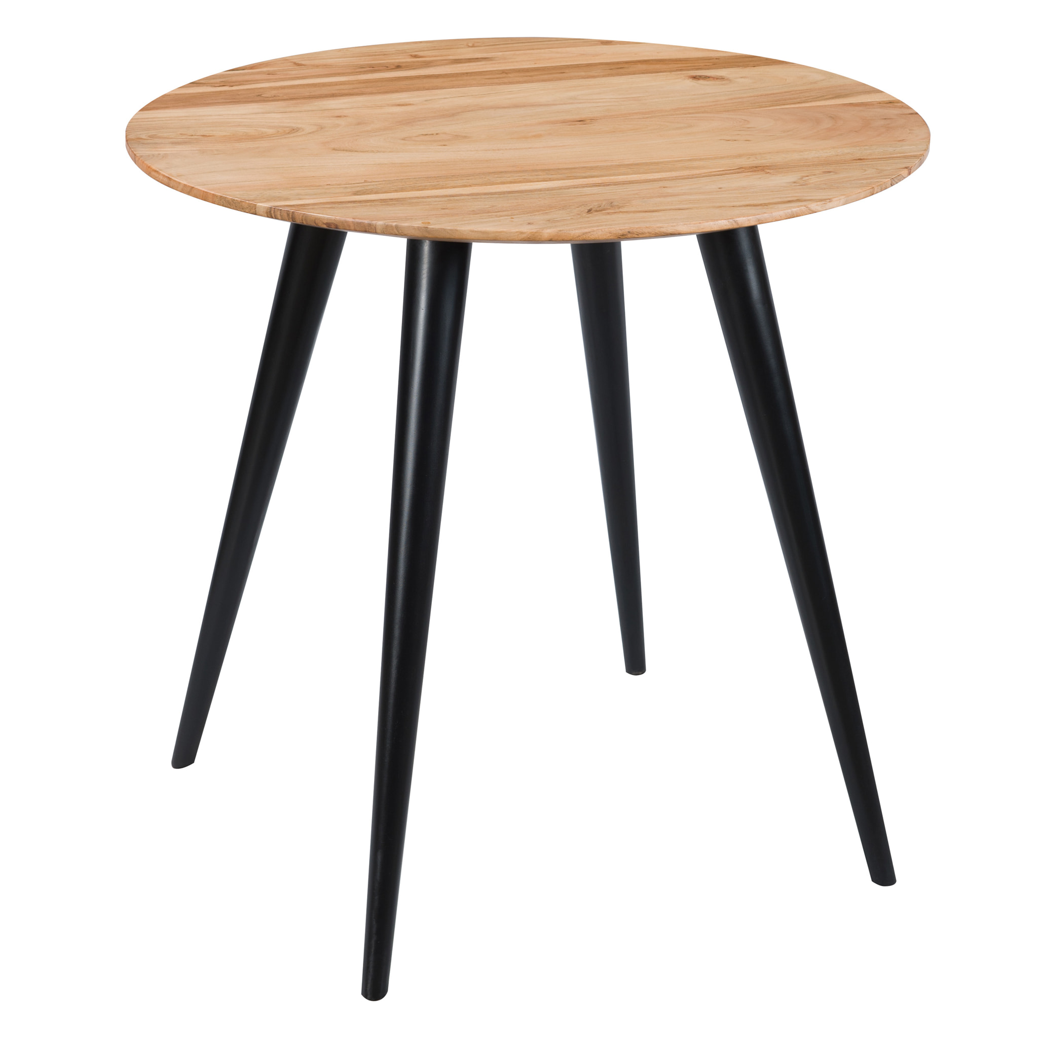Table ronde 2 personnes en acacia et pieds en métal  D80 cm - Modasa