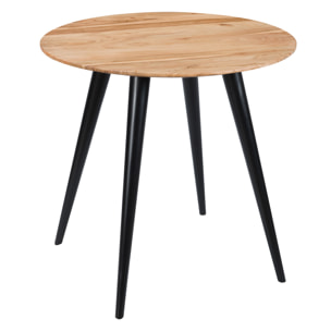Table ronde 2 personnes en acacia et pieds en métal  D80 cm - Modasa