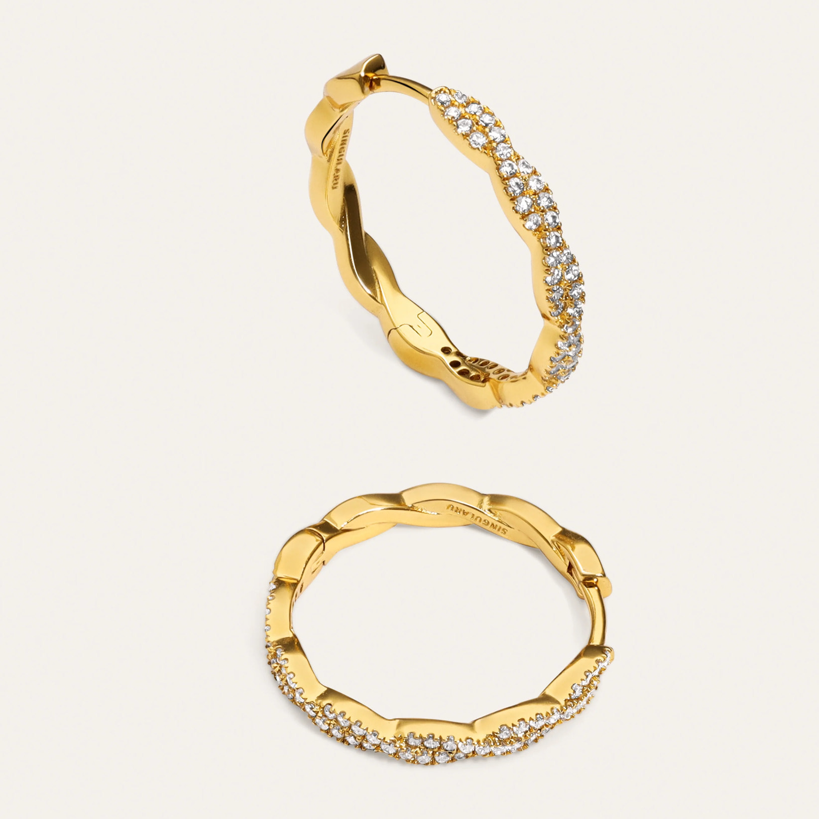 Pendientes Aro Tressia Spark Baño Oro